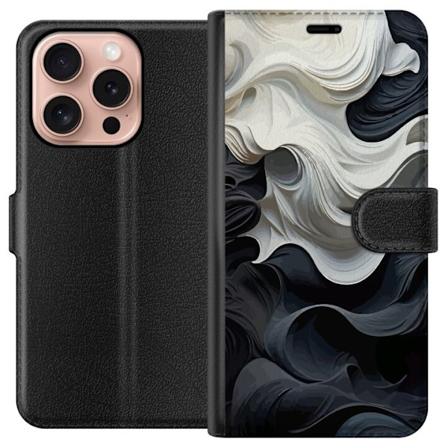 Apple iPhone 16 Pro Lommeboketui Silke Svart/Hvit