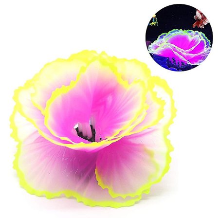 Akvarium Koralkornament Glødende Effekt Harpiks Fiskekum Planter, lilla