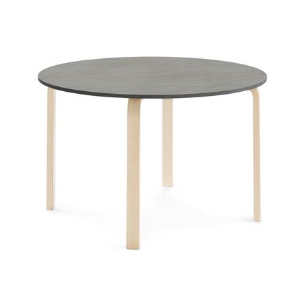 Tisch ELTON, Ø 1200x710 mm, Linoleum dunkelgrau, Birke