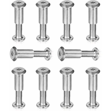 Forbindelsesskrue, Forbindelsesskrue Sekskant Hulskrue med Gevind Samleskrue Professionel Nikkelbelagt Stålstikmøbelskruer til Forbindelse af Møbler, 