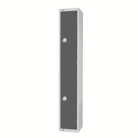 Elite locker, 2 door, 1800x300x450 mm, dark grey