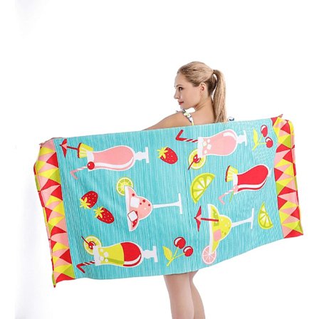 Oversized Mikrofiber Svømme Strandhåndklæde, Kvinder Mænd, Hurtigtørrende Håndklæde, Anti Sand Strandhåndklæde