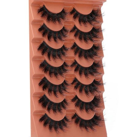 7 paria 8D Faux Mink -ripsiä 20 mm Luonnolliset kissamaiset ripset Tuuheat tekoripset Pituus 1 cm–1,5 cm Synteettinen materiaali
