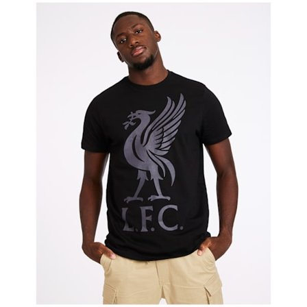Liverpool T-paita Liverbird Musta-Harmaa