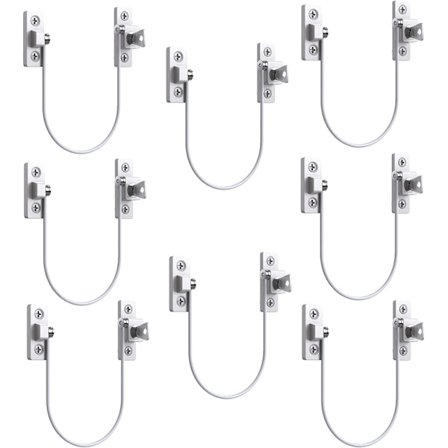 8 stk. børnesikring til vinduer, populære vinduesåbnere til babyer med skruer og nøgler, perfekt til vinduer og døre - hvid