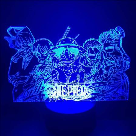 One Piece Y valo Luffy Sanji Zoro Nami 3D LED Illuusio P yt lamppu Optinen Toimintahahmo Lamppu Y p yd n Koriste Ty p yt lamppu Tunnelma