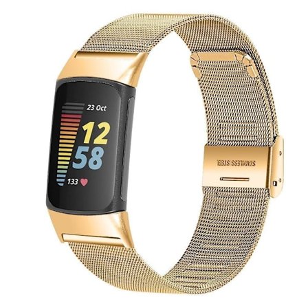 Fitbit Charge 6 5 Milanese Loop klokkearmbånd i rustfritt stål me