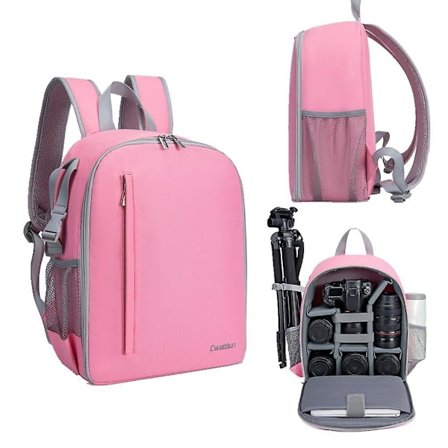 DSLR-kameraryggsäck slitstarkt objektiv axelväska för Canon/Nikon/Sony-kameror, storlek: 26x13x35cm