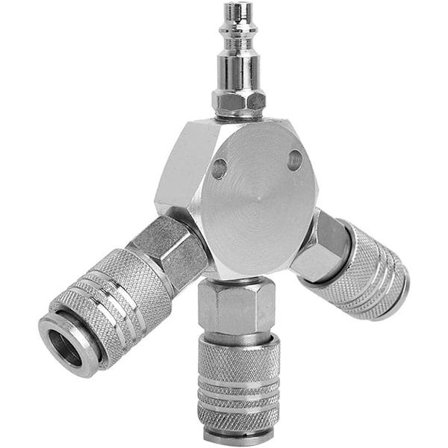Snabbkopplingssplitter, Snabbluftsslang, 3-vägs Splitter, 3 Positioner