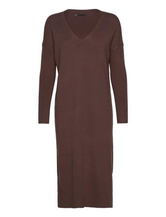 Onlibiza Zl L/S Long Dress Cc Knt Brown ONLY