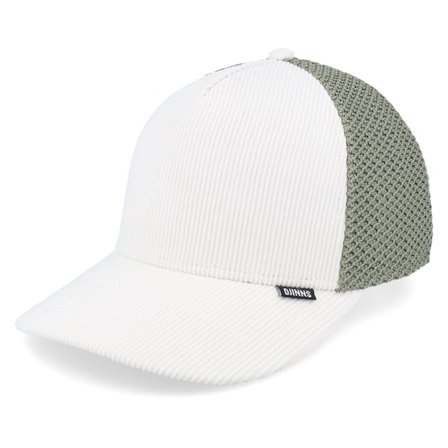Djinns - Casual Corduroy Mesh Off White/Olive A-Frame Trucker Trucker White Cap - @ Hatstore