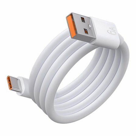 USB til USB C ladekabel støtter 66W hurtiglading og dataoverføring for telefoner og bærbare datamaskiner med Type C-grensesnitt, hvit