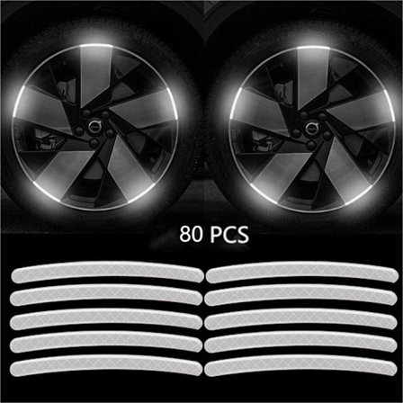 80 stk Hub Reflekterende Klistremerke Dekorative Strips 2 2