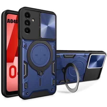Etui til Samsung Galaxy A04s med Metal Ring Support Kamerabeskyttelse Marineblå marinblå