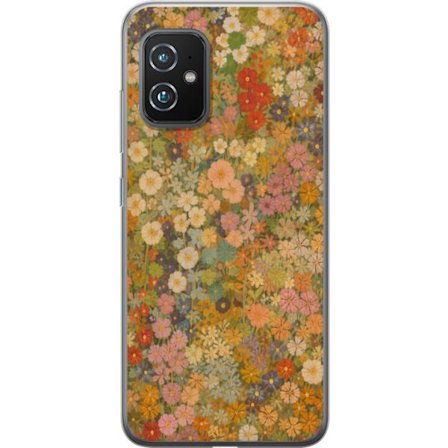 Kompatibelt Mobilskal till Asus Asus Zenfone 8 Blomsteräng i varma toner med en nostalgisk målarkänsla