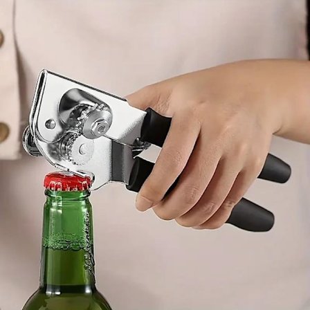 Manuel dåseåbner, rustfrit stål, dåseåbner med enkelt håndtag, sidemonteret