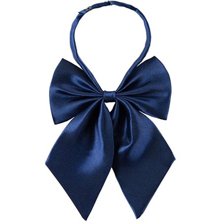 Siden slips för kvinnor (mörkblå), söt anime slips för skolan