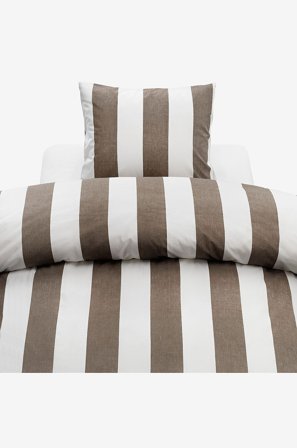 2-Dels Set Block Stripe - Borganäs of Sweden - Brun - Påslakanset - Från Homeroom