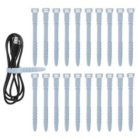 20 kpl uudelleenkäytettäviä johdinsiteitä, joustavia johdonjärjestyshihnoja kaapeleille, USB-kaapeleille, kuulokkeille, kynille, avaimenperille, 