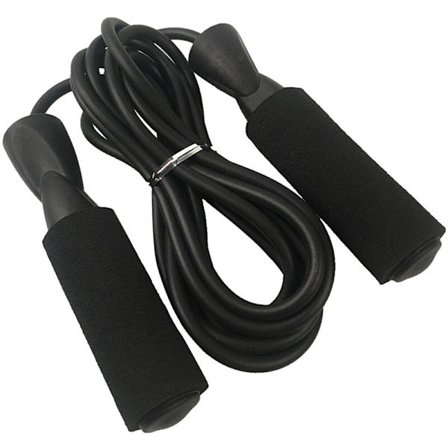 Gummierte tau med bomullsbelegg, justerbar lengde, konkurranse, friidrett, fitness, svart