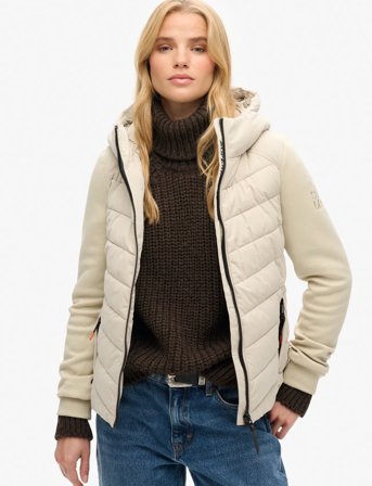 Superdry Hood Storm Hybrid Padded Jkt - Beige - 16