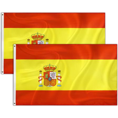 2 st Spanien flagga 3x5 fot 2022 VM-dekorationer