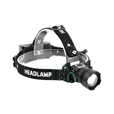 USB-laddningsstrålkastare Inbyggt batteri Långt tryck för avstängning Teleskopisk zoom Svart