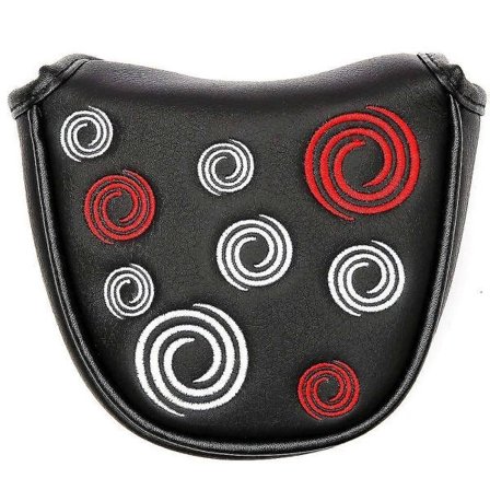 Golf Hovedbeskyttelse Golf Mallet Putter Beskyttelse Læder Hovedbeskyttelse Magnetisk Lukning Simple black
