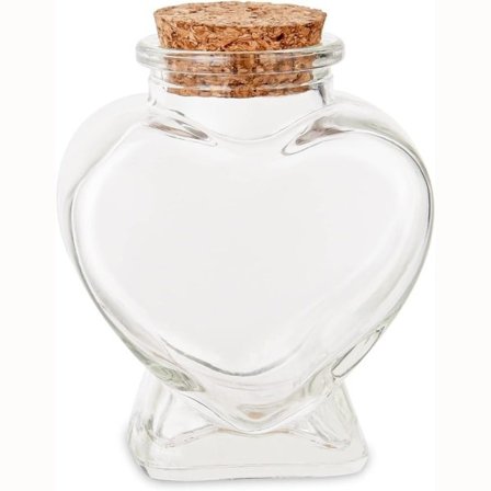 Hjärtformad flaska Tom glasburk Önskeflaska