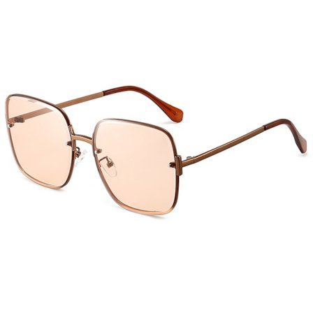 Fashion Personlighet UV-skydd Solglasögon Dam Square Metal Gradient Solglasögon---Te ram transparenta te tabletter