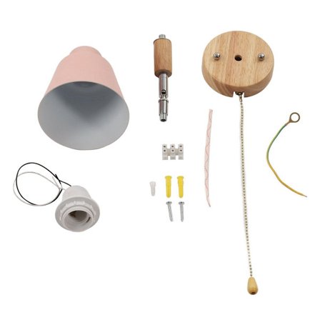 Macaron sänglampa vägglampa platsbesparande rosa lampskärm vägg KLB