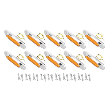 Markeringslyssett for lastebil, 10 stk, 1200LM, 16 LED, vanntett blinklysindikatorlampe for 12-24V kjøretøy, gul