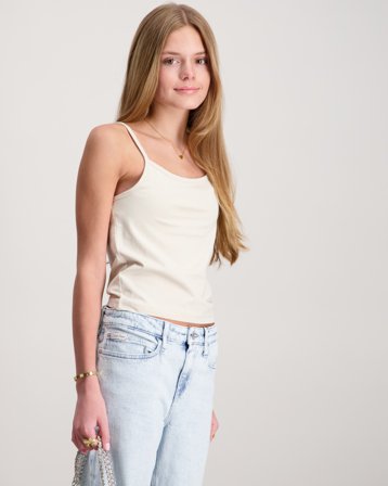 LMTD NLFNOVE STRAP CROP TOP Beige Topper/Bluser Jente - Kids Brand Store