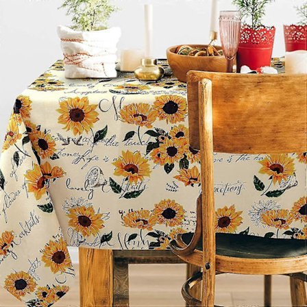 Oval Duk Kompatibel med Ovalt Bord Vanntette Duker Kompatible med Spisestue Innendørs Utendørs Hjem Dekorativt Bordovertrekk - Bra Sunflower 01