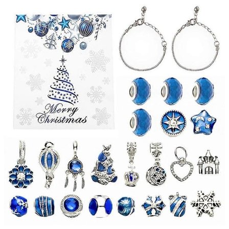 Jule Adventskalender Armbånd til Piger DIY Smykker Charm Fremstillingssæt 2023 Nytår Jule Nedtællingskalender