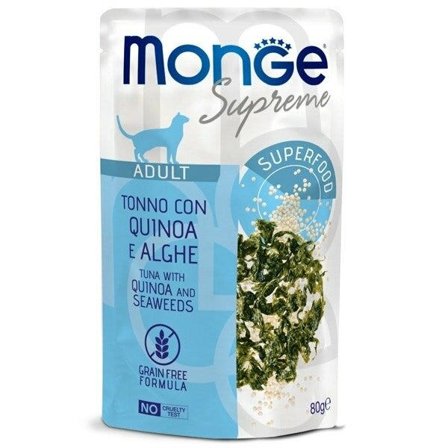 Monge Supreme Pezzetti di Tonno con Quinoa Alghe Cibo Umido Gatti