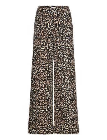 Objalba Lisa Wide Pant Print Noos Beige Object