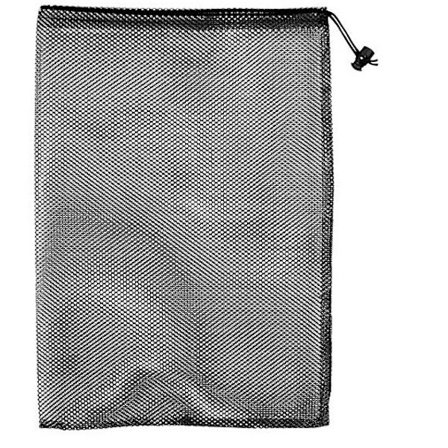 Pakke med sorte nylonnetposer 35 x 45 cm med snøre og clips - Lille opbevaringspose kompatibel med legetøj, sport