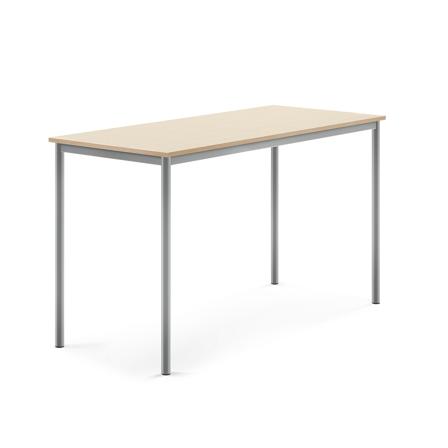 Tisch BORÅS, 1600x700x900 mm, Laminat Birke, alugrau
