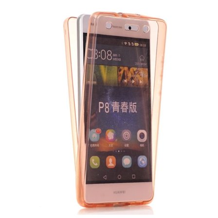 Huawei P10 Lite - Dubbelsidigt Silikonfodral med TOUCHFUNKTION