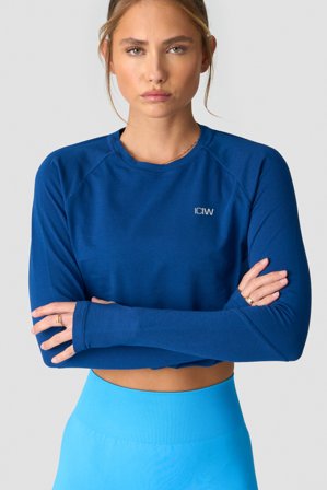 ICANIWILL - Define Cropped Adjustable Long Sleeve Dark Navy - Langermet - Dame - ICIW