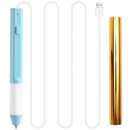 USB-kontakt Varm Opvarmet Folie Penne Sæt Guld Folie Varmstemplingspen med Spids Varm Folierulle Tegnepen Varmefoliepen