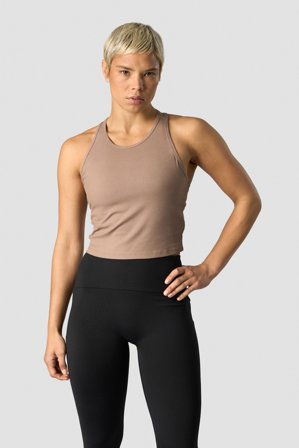 ICANIWILL - Nimble Cropped Tank Top Autumn Brown - Damer - Træningstøj fra ICIW