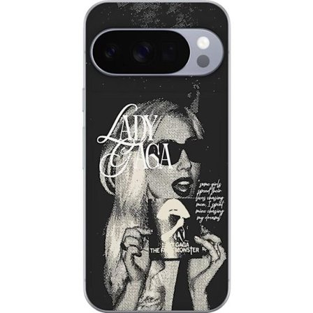 Kompatibelt Mobildeksel til Google Pixel 10 Pro XL Lady Gaga svart-hvit retroplakat med solbriller og popkonst-estetikk