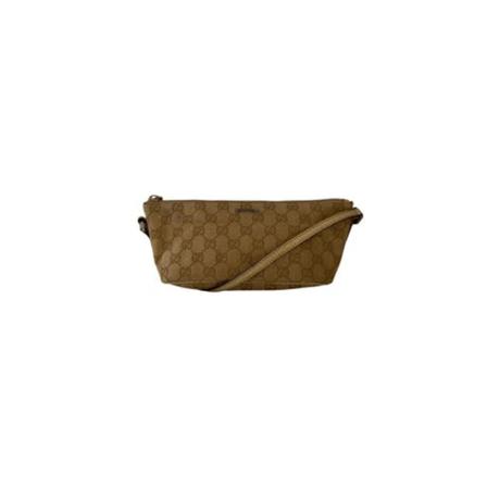 Gucci Vintage, Pre-owned Canvas Boat Pochette Bruin, Dames, Maat:ONE Size,print
