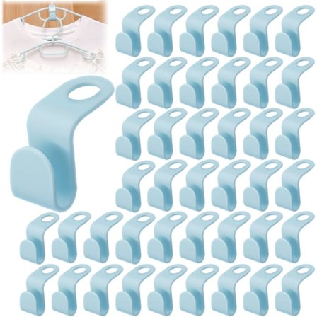 50 Stykker Blå Bøjlekroge Multifunktionelle Plastik Bøjlekroge