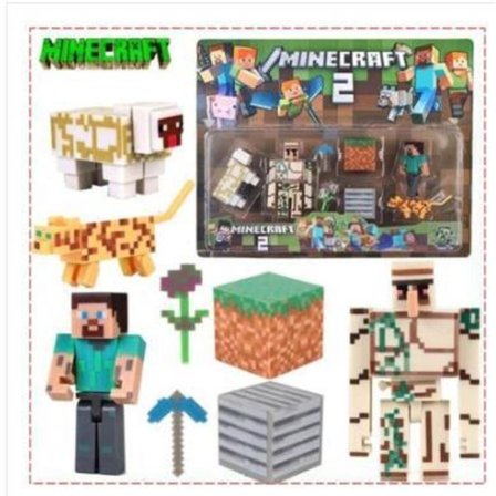Minecraft ornamenter dukke creeper Steve lille sort dukke