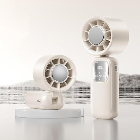 Bærbar Håndflætte med Turboeffekt – 100 Hastigheder, med halvlederkøleteknologi, kan hænges på nakken, to tilstande: blæser og køling