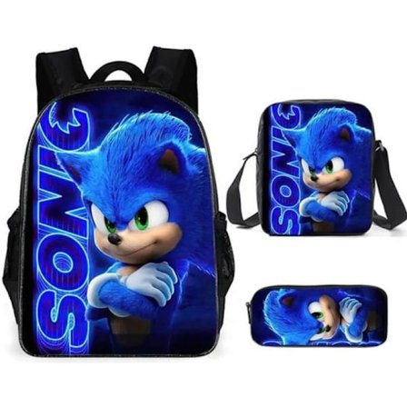 Ny Sonic Børne Skoletaske Animeret 3D-Printet Rygsæk Sonic Børne Rygsæk i Tre Sæt Y #1