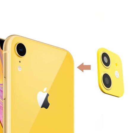iPhone 11 Look-alike Kameralins - iPhone XR Gul